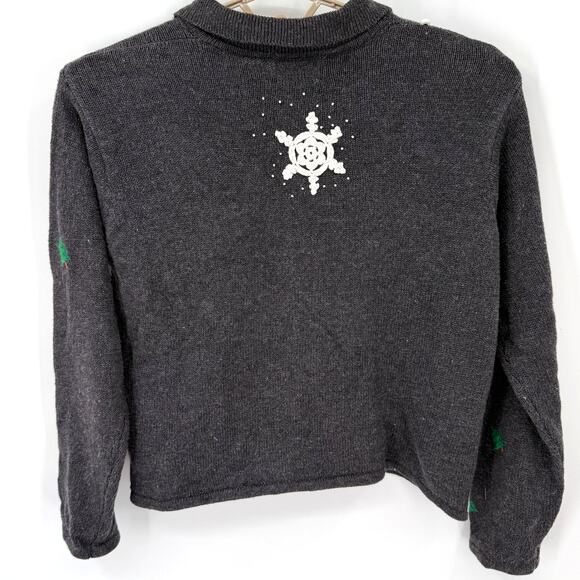 Designers Studio Vintage Winter Wonderland Holiday Cardigan Sweater Size XL - Picture 6 of 7